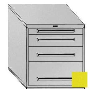   Drawers W/Dividers, 33 1/2H, Keyed Alike Textured Safety Yellow