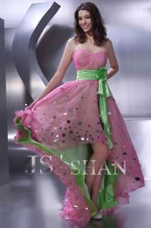 JSSHAN Pink Cute Ball Hot Bridesmaid Prom Evening Dress  