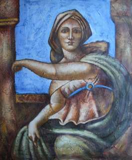   Sistine Chapel Ceiling Fresco (Detail) Oil Painting 20x24in  