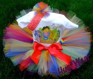 Custom Birthday Dora and Friends tutu 6m 12m 18m 24m 2t 3T 4T 5T 6/6x 