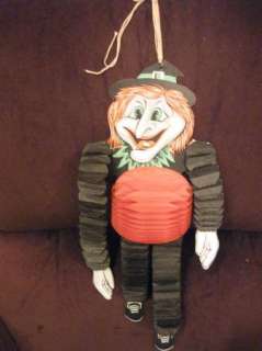 Vintage Antique Witch Crepe paper decoration Halloween dancer  