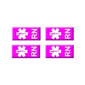  RN Star of Life   Pink   3D Domed Set of 4 Stickers 