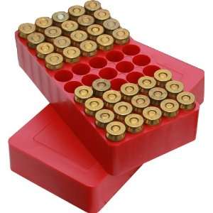 MTM 50 Round Slip Top Ammo Box 44/45 Cal (Red):  Sports 
