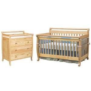  Emily Two Piece Convertible Crib Set with Toddler Rail in 