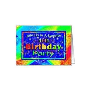  46th Surprise Birthday Party Invitation, Fireworks Card 