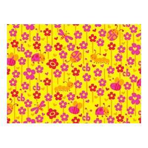   Carebears Happy Day Flowers Yellow Quilt Cotton Fabric