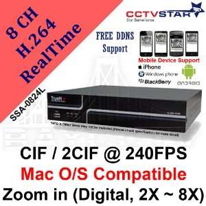  CCTVSTAR True H SSA 0824L 8CH H.264 CIF / 2CIF @ 240 FPS 