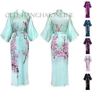100% SILK KIMONO handpainted wrap robe long more colors (HPKML)  