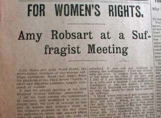 1893 newspaper WOMENS SUFFRAGE CONVENTION in BOSTON   Lucy Stone JULIA 