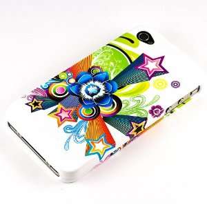 Verizon network Apple iPhone 4g Special White Abstract Flower Art Case 