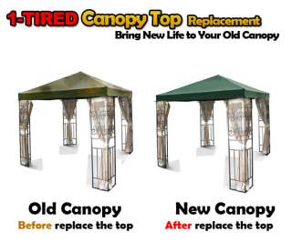 New 10x10 1 Tier Replacement Canopy Top Garden Gazebo  