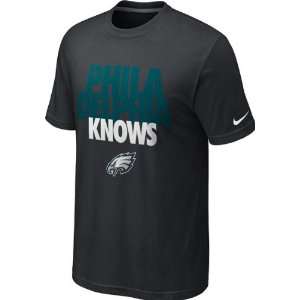  Philadelphia Eagles Black Nike Philadelphia Knows T Shirt 