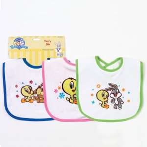 LOONEY TOONS EMBROIDERED BABY BIB