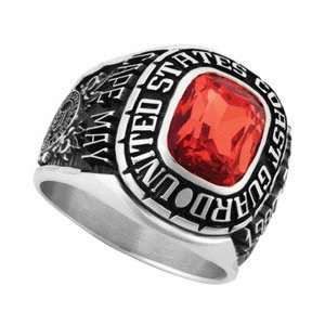 Independence Coast Guard Ring   10kt White Gold: Jewelry