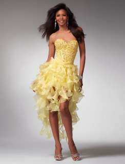 Sexy2012 New Yellow Beaded Wedding Bridesmaids Prom Ball Cocktail 