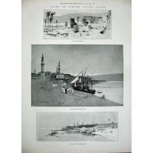   1896 Egypt Pigeon Houses Transport Boat Ship Montbard: Home & Kitchen