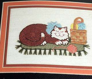 Designs For The Needle Cat and Yarn Ball Stitchery Kit  