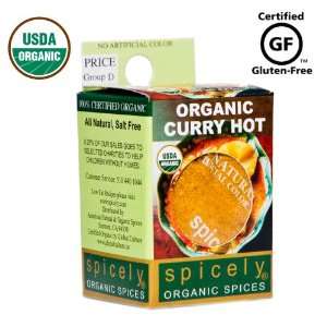 Spicely 100% Organic and Certified Gluten Free, Curry Hot  