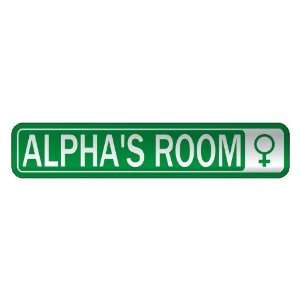   ALPHA S ROOM  STREET SIGN NAME