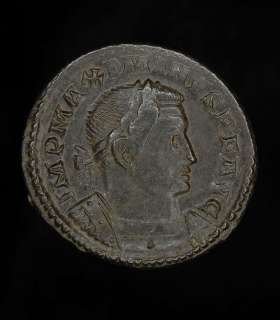 Ancient Roman follis coin of Emperor Maximinus II  