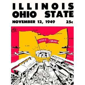  1949 Ohio State Buckeyes vs. Illinois Fighting Illini 36 x 