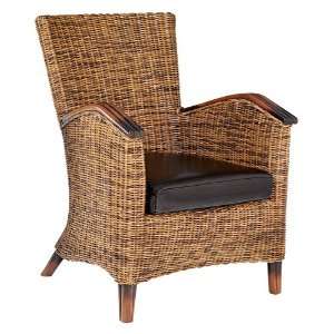  Kimberly Bicast Leather Rattan Accent Chair: Home 