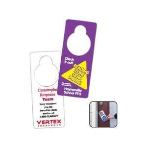   thick   Vinyl plastic door knob hanger sign with cut out hanging hole