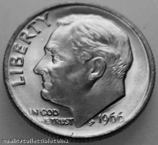 Roosevelt Dime 1966 P Uncirculated BU US Coins  