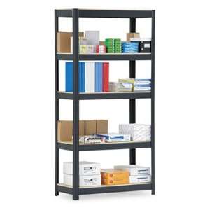   Shelving, 5 Shelves, 36w x 16d x 72h, Black