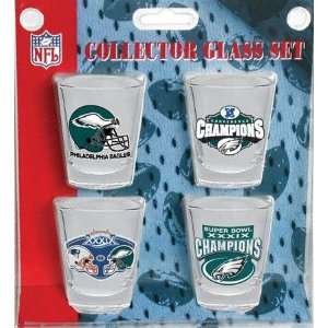   Super Bowl XXXIX Champions 4 Piece Shot Glass Set: Sports & Outdoors