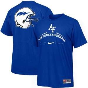  Nike Air Force Falcons Royal Blue Practice T shirt: Sports 