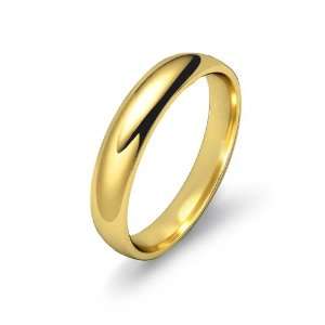 1.7g Mens Dome Wedding Band 4mm Comfort Fit 18k Yellow 