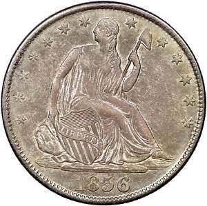 1856 SEATED LIBERTY HALF SILVER COIN UNC NICE  
