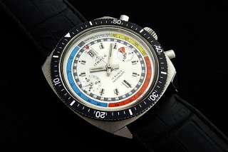 Rare Itraco Chronograph Lemania 187 Movement 17 Jewel Swiss Made Watch 