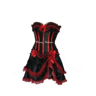 Spanish Moulin Rouge Burlesque Corset & Skirt Costume  Sz 6/8/10/12/14 