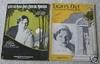 KATE SMITH Sheet Music Vintage 1930s Lights Out & When The Moon 