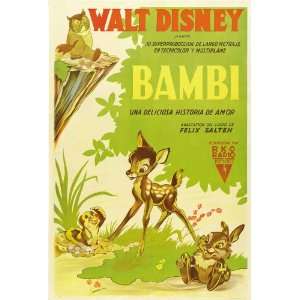  Bambi (1942) 27 x 40 Movie Poster Argentine Style A