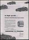 1950 Torrington Needle Bearings Race Cars Vintage Print