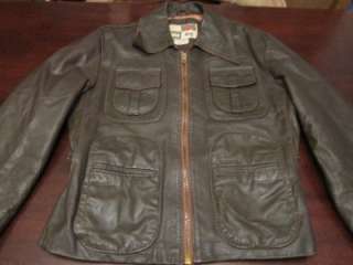   King Mens Western Leather Biker Mod Hippie Jacket Coat Sz 40 S  