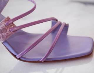 SERGIO ROSSI Purple CROC Strappy Sandals Heels NEW 6 36  