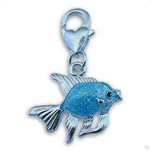   glitter Fish lightblue #8677, bracelet Charm  Phone Charm Jewelry