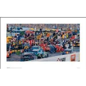  NASCAR In the Pits   NASCAR In the Pits Framed   27 x 43 