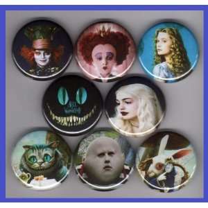 Alice in Wonderland Movie Set of 8   1 Inch Buttons 
