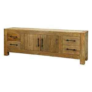 83 long Steamer Media Console Natural pine iron lasting quality 