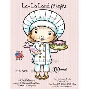  La La Land Crafts Cling Rubber Stamp, Chef Marci Arts 