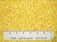 FREE SPIRIT Blocks Yellow Cotton Fabric Quilt 1.00Yd  