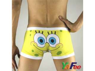 Mens Cute Cartoon Underwear SpongeBob Boxers Briefs  