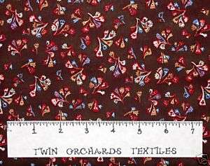 Fabric Kings Road Bombay Brown Abstract Floral 1/2 Yds  