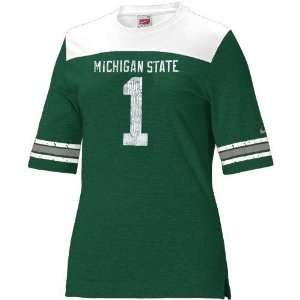 Nike Michigan State Spartans #1 Green Ladies College Football Jersey 