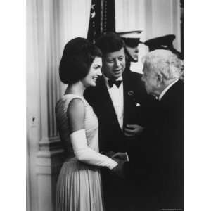 com President John F. Kennedy and Wife Jackie with Poet Robert Frost 